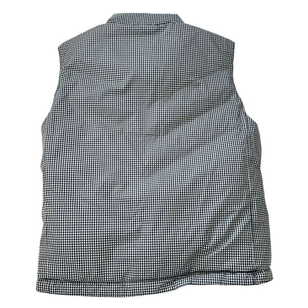 GAP Reversible Puffer Vest Navy Checkered Winter 7-8 Youth EUC Like New
